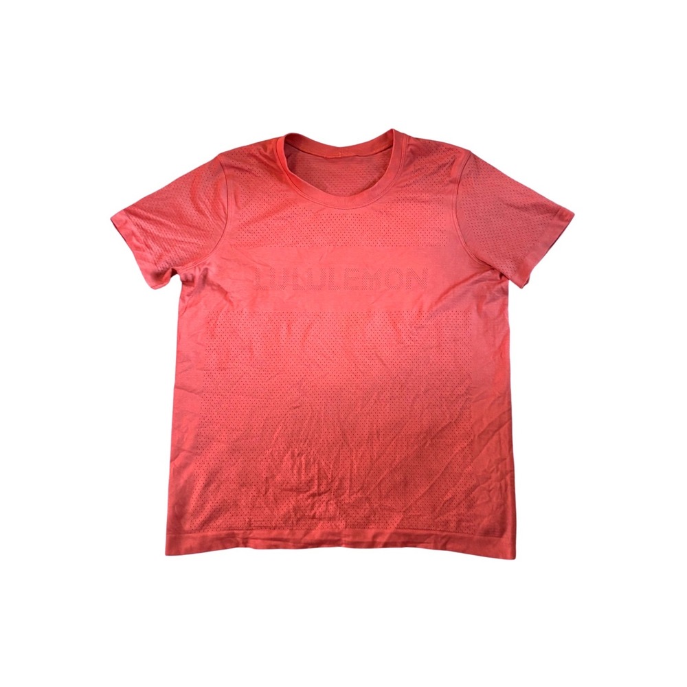 Lululemon Mens Metal Vent Tech Short Sleeve T-Shirt‎ Coral Red Mesh Training Top